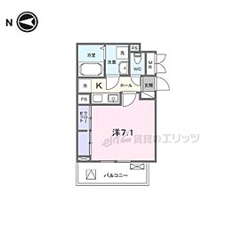 京阪本線 龍谷大前深草駅 徒歩7分の賃貸アパート 3階1Kの間取り