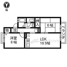 ヴィラ・ブロンシェ 2階2LDKの間取り