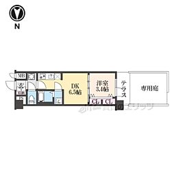 プレサンス十条凛華 1階1DKの間取り