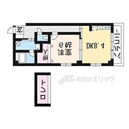 京阪本線 藤森駅 徒歩7分の賃貸マンション 4階1LDKの間取り