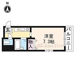 京阪本線 伏見稲荷駅 徒歩8分の賃貸マンション 2階1Kの間取り