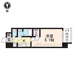 JR東海道・山陽本線 西大路駅 徒歩5分の賃貸マンション 7階1Kの間取り