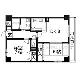 カサデ高ノ手 2LDKの間取図画像