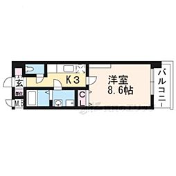 メゾン・ノーブル 2階1Kの間取り