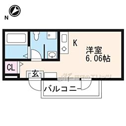 ＫＹＯＴＯ　ＨＯＵＳＥくいな橋 3階ワンルームの間取り