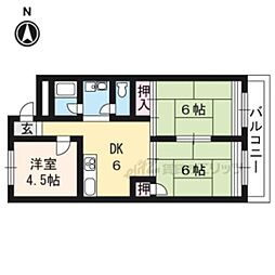 伏水ハイツ 3DKの間取図画像