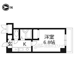 ナルディス西大路 1Kの間取図画像