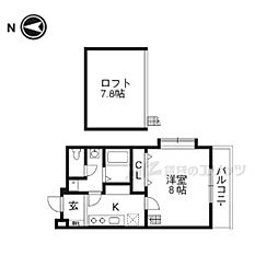 メゾンラコンテ 1Kの間取図画像