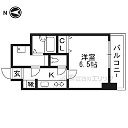 ライオンズマンション京都河原町第3 1Kの間取図画像