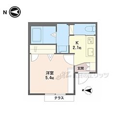 ディアス桃山 1Kの間取図画像
