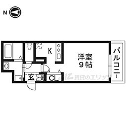 スワンズ京都セントラルシティ 1Kの間取図画像