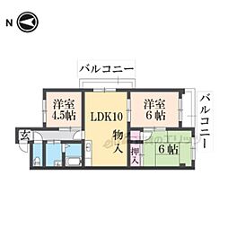 ヌーベル上花山 3DKの間取図画像