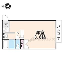 GREENKAWASIMA ワンルームの間取図画像