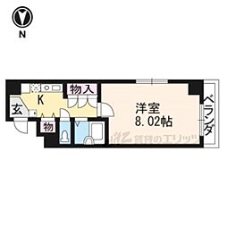 パンセ堀川 1Kの間取図画像