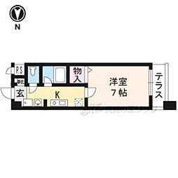 クレアールエスパシオ 1Kの間取図画像