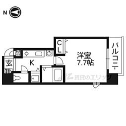 サムティ京都駅前 1Kの間取図画像