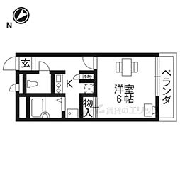 レオパレスヒルサイドテラス 1Kの間取図画像