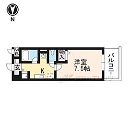ヴェールキューブ石雲 1Kの間取図画像
