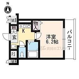 ベラジオ二条城前 1Kの間取図画像