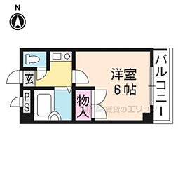 エトワール桂 1Kの間取図画像