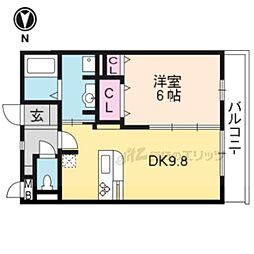 サンクレール 1LDKの間取図画像