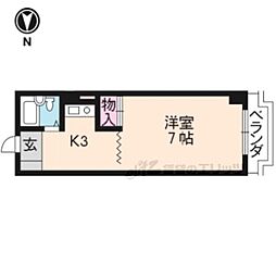 浜大手筋ケンネル 1Kの間取図画像