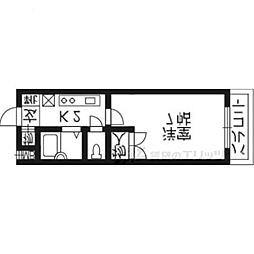 メゾンハウス3 1Kの間取図画像