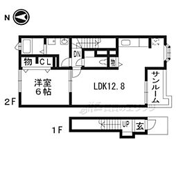 チェリーブラッサム 1LDKの間取図画像