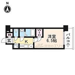 JR東海道・山陽本線 西大路駅 徒歩5分の賃貸マンション 3階1Kの間取り