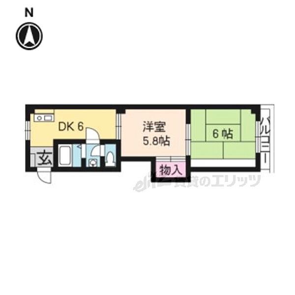 澤屋ビル 302｜京都府京都市東山区本町通七条下ル本町6丁目(賃貸マンション2DK・3階・35.44㎡)の写真 その2