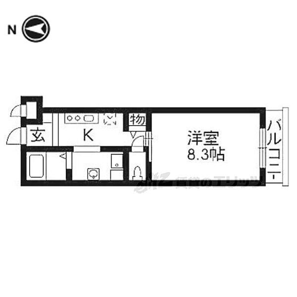 京都府京都市中京区西ノ京北聖町(賃貸マンション1K・1階・30.45㎡)の写真 その2