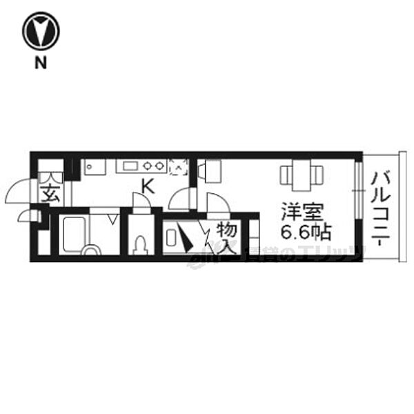 京都府京都市東山区福稲高原町(賃貸アパート1K・2階・19.87㎡)の写真 その2