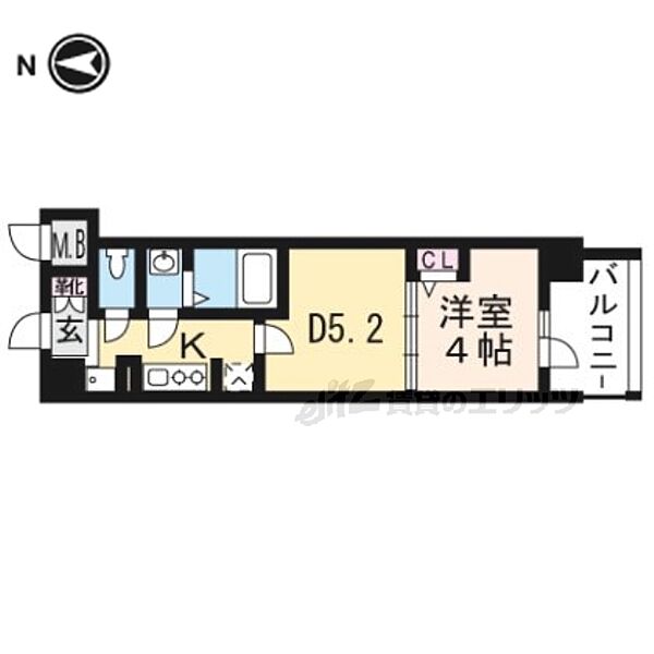 京都府京都市下京区西七条東御前田町(賃貸マンション1DK・6階・29.18㎡)の写真 その2