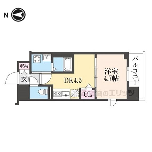 プラシード京都 610｜京都府京都市南区東九条西岩本町(賃貸マンション1DK・6階・25.16㎡)の写真 その2