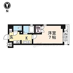 ベラジオ御所東 1Kの間取図画像