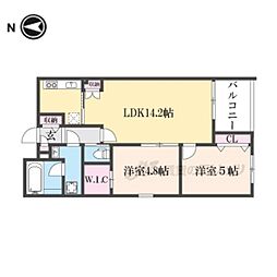 ラス・パルマス京小町 4階2LDKの間取り