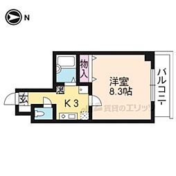 サンパティック参番館 3階1Kの間取り
