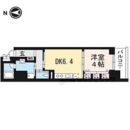 JR山陰本線 梅小路京都西駅 徒歩9分の賃貸マンション 3階1DKの間取り