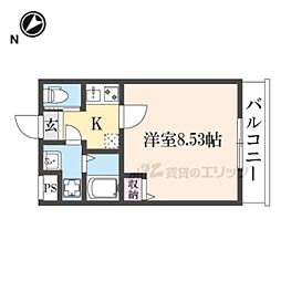 阪急京都本線 西京極駅 徒歩14分の賃貸マンション 1階1Kの間取り