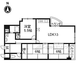 阪急京都本線 西京極駅 徒歩12分の賃貸マンション 6階3LDKの間取り