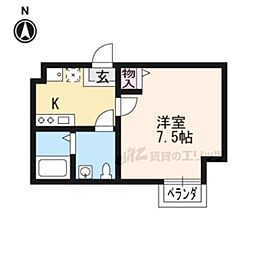 Ｒｅｑｕｉｅ大将軍 2階1Kの間取り