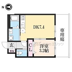 マレッタ京都天神川 1階1DKの間取り