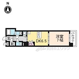 プレサンス京都四条大宮 4階1DKの間取り