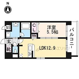 JR東海道・山陽本線 京都駅 徒歩7分の賃貸マンション 4階1LDKの間取り