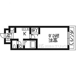 ＣＡＳＡ　ＧＲＡＮ洛西 2階1Kの間取り