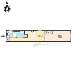 京都市東山区山崎町マンション 1LDKの間取図画像