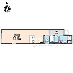 京都市東山区山崎町マンション ワンルームの間取図画像