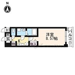 RESIDIA京都駅前 1Kの間取図画像