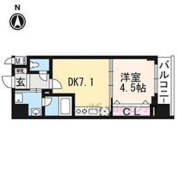 ベラジオ京都七条ウエスト 1DKの間取図画像