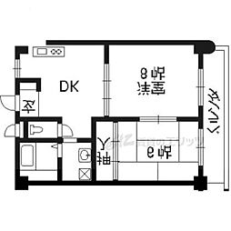 ブルク 2DKの間取図画像